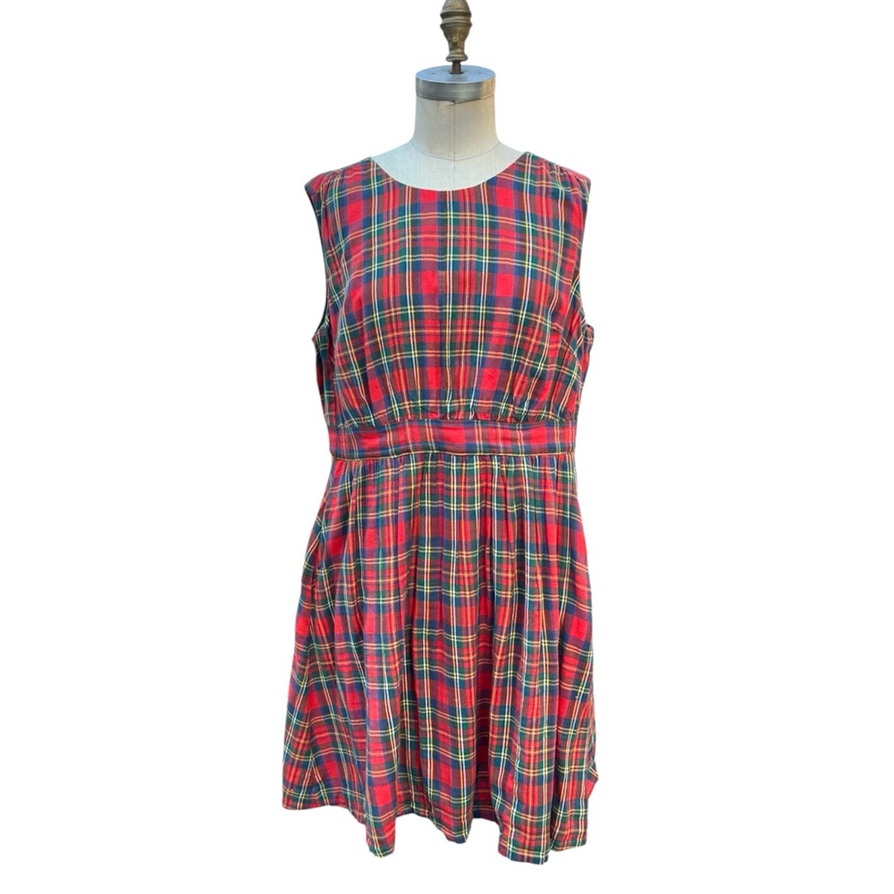 Emily & Fin Red Tartan Preppy Fit-and-Flare Dress. Size 1X